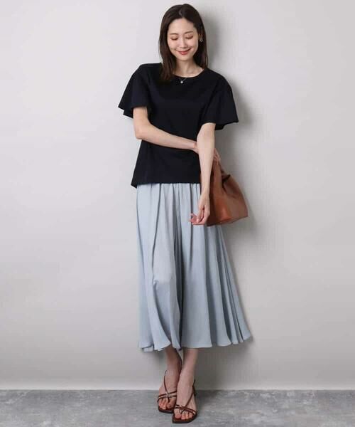 MK MICHEL KLEIN / エムケーミッシェルクラン カットソー | フレアースリーブ天竺カットソー/接触冷感/洗える | 詳細4