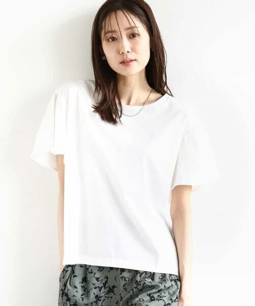 MK MICHEL KLEIN / エムケーミッシェルクラン カットソー | フレアースリーブ天竺カットソー/接触冷感/洗える | 詳細5