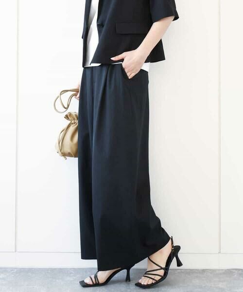 MK MICHEL KLEIN / エムケーミッシェルクラン その他パンツ | ドライリネンライクワイドパンツ/洗える | 詳細1