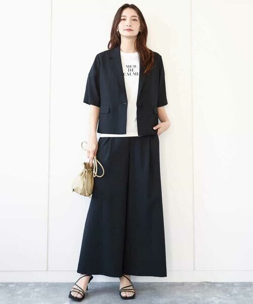 MK MICHEL KLEIN / エムケーミッシェルクラン その他パンツ | ドライリネンライクワイドパンツ/洗える | 詳細2