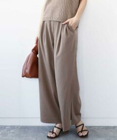 MK MICHEL KLEIN / エムケーミッシェルクラン チノ・ワークパンツ | サイドスリットセミワイドパンツ/洗える