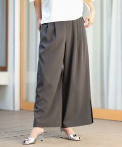 MK MICHEL KLEIN / エムケーミッシェルクラン チノ・ワークパンツ | サイドスリットセミワイドパンツ/洗える