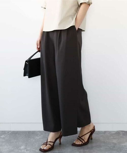 MK MICHEL KLEIN / エムケーミッシェルクラン チノ・ワークパンツ | サイドスリットセミワイドパンツ/洗える | 詳細1