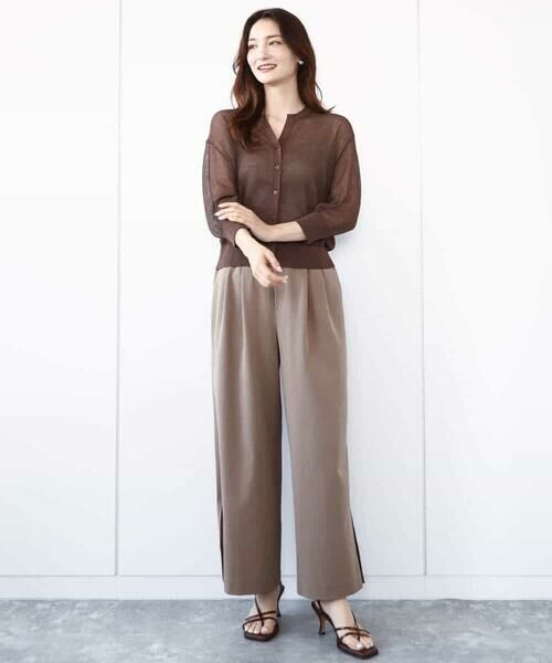 MK MICHEL KLEIN / エムケーミッシェルクラン チノ・ワークパンツ | サイドスリットセミワイドパンツ/洗える | 詳細15