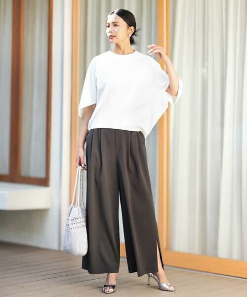 MK MICHEL KLEIN / エムケーミッシェルクラン チノ・ワークパンツ | サイドスリットセミワイドパンツ/洗える | 詳細18