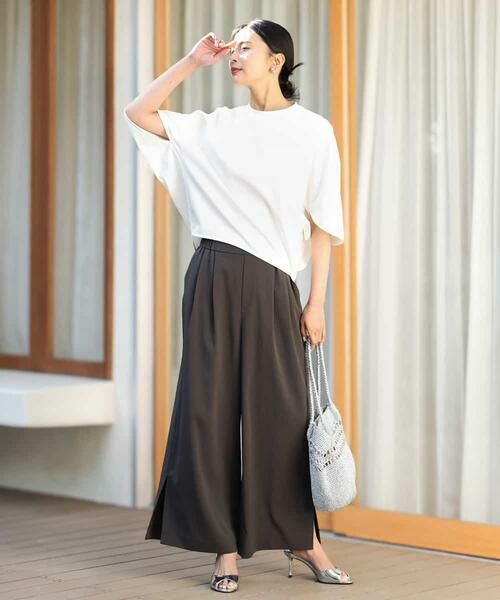 MK MICHEL KLEIN / エムケーミッシェルクラン チノ・ワークパンツ | サイドスリットセミワイドパンツ/洗える | 詳細19