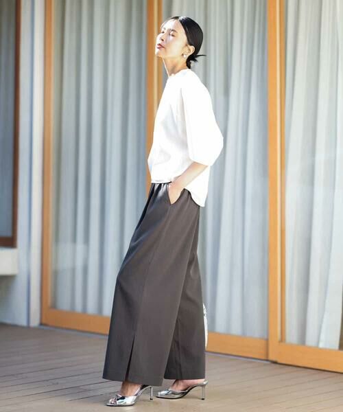 MK MICHEL KLEIN / エムケーミッシェルクラン チノ・ワークパンツ | サイドスリットセミワイドパンツ/洗える | 詳細21