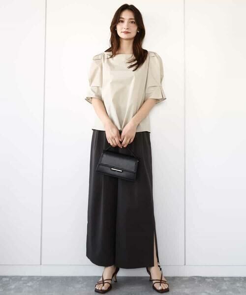 MK MICHEL KLEIN / エムケーミッシェルクラン チノ・ワークパンツ | サイドスリットセミワイドパンツ/洗える | 詳細3