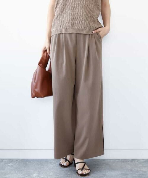 MK MICHEL KLEIN / エムケーミッシェルクラン チノ・ワークパンツ | サイドスリットセミワイドパンツ/洗える | 詳細5