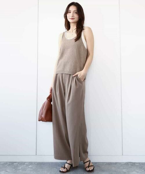 MK MICHEL KLEIN / エムケーミッシェルクラン チノ・ワークパンツ | サイドスリットセミワイドパンツ/洗える | 詳細7