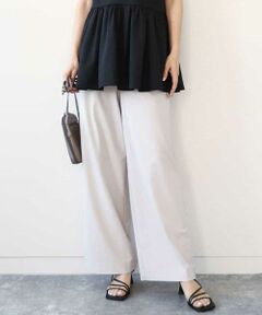 MK MICHEL KLEIN / エムケーミッシェルクラン その他パンツ | ワイドストレート ストレッチプルオンパンツ/洗える