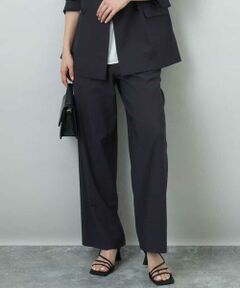 MK MICHEL KLEIN / エムケーミッシェルクラン その他パンツ | ワイドストレート ストレッチプルオンパンツ/洗える