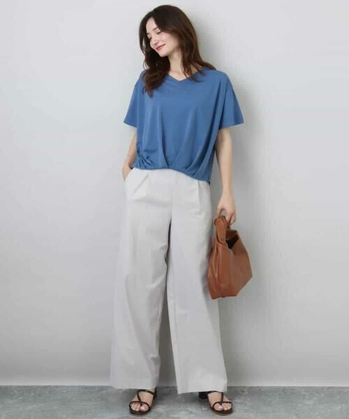 MK MICHEL KLEIN / エムケーミッシェルクラン その他パンツ | ワイドストレート ストレッチプルオンパンツ/洗える | 詳細12