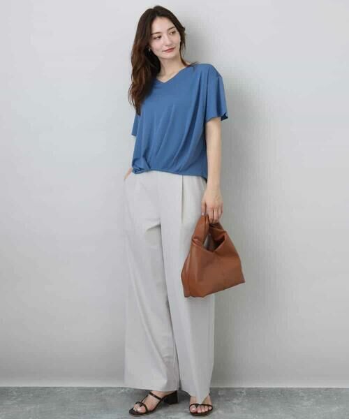 MK MICHEL KLEIN / エムケーミッシェルクラン その他パンツ | ワイドストレート ストレッチプルオンパンツ/洗える | 詳細13