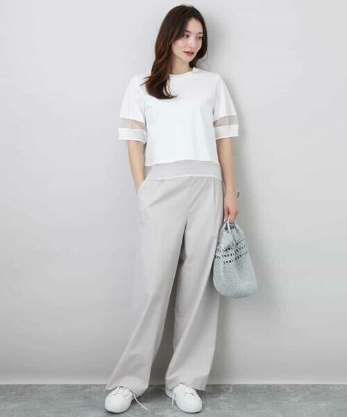 MK MICHEL KLEIN / エムケーミッシェルクラン その他パンツ | ワイドストレート ストレッチプルオンパンツ/洗える | 詳細14