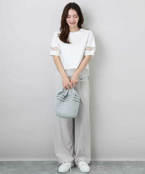 MK MICHEL KLEIN / エムケーミッシェルクラン その他パンツ | ワイドストレート ストレッチプルオンパンツ/洗える | 詳細15