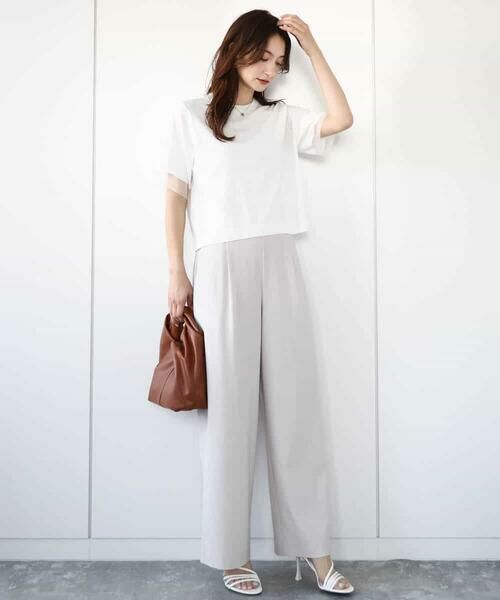 MK MICHEL KLEIN / エムケーミッシェルクラン その他パンツ | ワイドストレート ストレッチプルオンパンツ/洗える | 詳細26