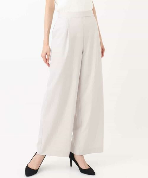 MK MICHEL KLEIN / エムケーミッシェルクラン その他パンツ | ワイドストレート ストレッチプルオンパンツ/洗える | 詳細3