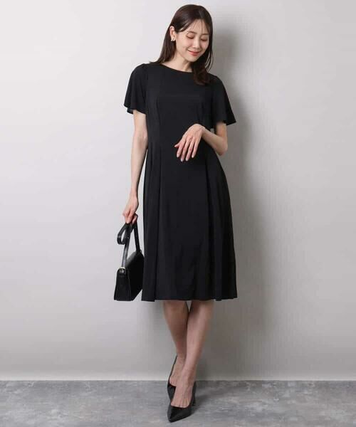 MK MICHEL KLEIN / エムケーミッシェルクラン ロング・マキシ丈ワンピース | ウエストタックジャージーワンピース（幾何柄・無地）/洗える | 詳細1