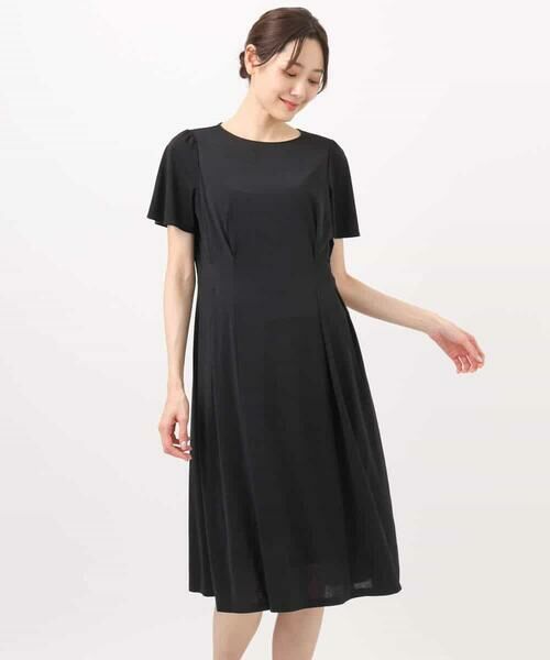 MK MICHEL KLEIN / エムケーミッシェルクラン ロング・マキシ丈ワンピース | ウエストタックジャージーワンピース（幾何柄・無地）/洗える | 詳細22