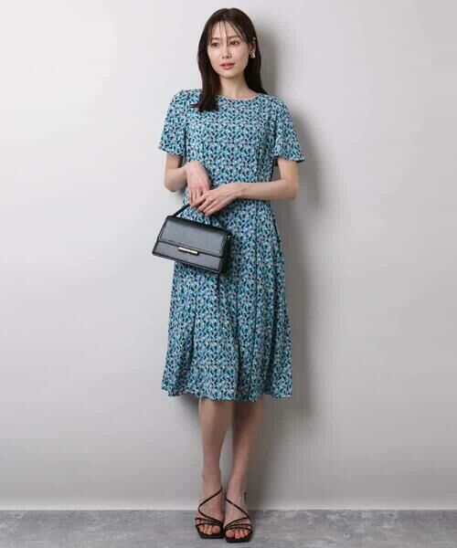 MK MICHEL KLEIN / エムケーミッシェルクラン ロング・マキシ丈ワンピース | ウエストタックジャージーワンピース（幾何柄・無地）/洗える | 詳細8