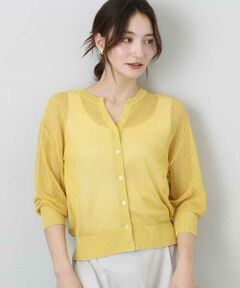 MK MICHEL KLEIN / エムケーミッシェルクラン カーディガン・ボレロ | メッシュ柄ニットカーディガン