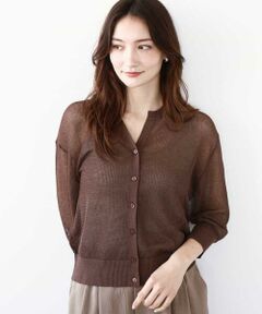 MK MICHEL KLEIN / エムケーミッシェルクラン カーディガン・ボレロ | メッシュ柄ニットカーディガン