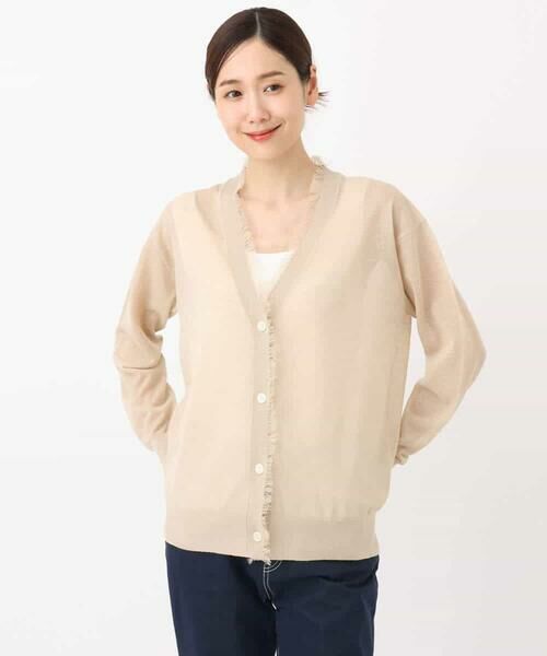 MK MICHEL KLEIN / エムケーミッシェルクラン カーディガン・ボレロ | フリンジディティールシアーニットカーディガン/洗える | 詳細13