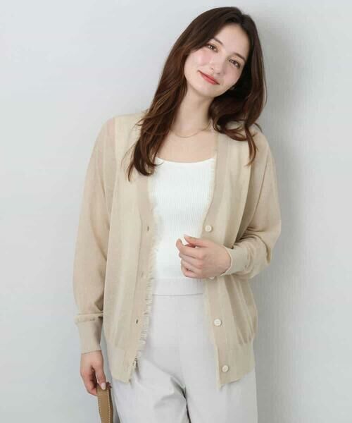 MK MICHEL KLEIN / エムケーミッシェルクラン カーディガン・ボレロ | フリンジディティールシアーニットカーディガン/洗える | 詳細6