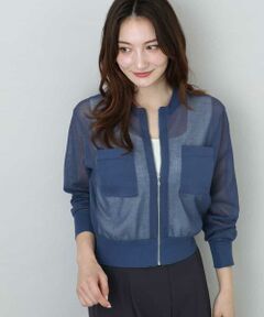 MK MICHEL KLEIN / エムケーミッシェルクラン その他アウター | シアーニットブルゾン/接触冷感/洗える