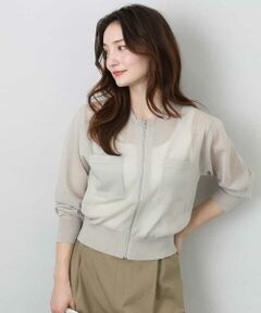 MK MICHEL KLEIN / エムケーミッシェルクラン その他アウター | シアーニットブルゾン/接触冷感/洗える