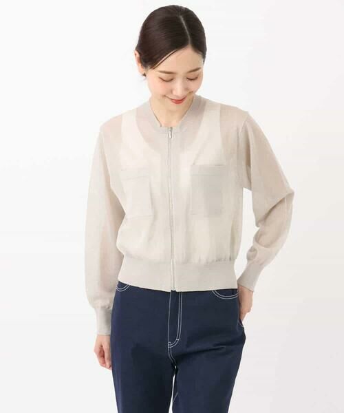 MK MICHEL KLEIN / エムケーミッシェルクラン その他アウター | シアーニットブルゾン/接触冷感/洗える | 詳細13