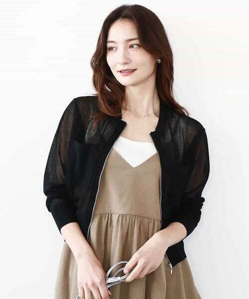 MK MICHEL KLEIN / エムケーミッシェルクラン その他アウター | シアーニットブルゾン/接触冷感/洗える | 詳細24