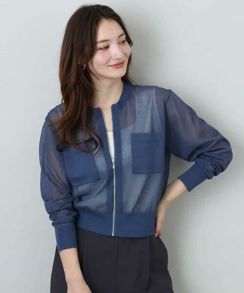 MK MICHEL KLEIN / エムケーミッシェルクラン その他アウター | シアーニットブルゾン/接触冷感/洗える | 詳細4