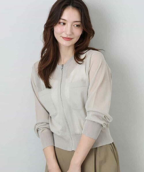 MK MICHEL KLEIN / エムケーミッシェルクラン その他アウター | シアーニットブルゾン/接触冷感/洗える | 詳細8