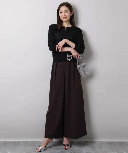 MK MICHEL KLEIN / エムケーミッシェルクラン カーディガン・ボレロ | シャーリングボーダーニットカーディガン/洗える | 詳細11