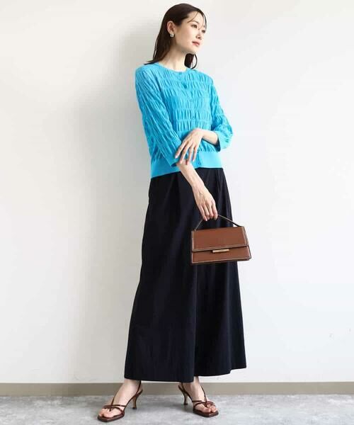 MK MICHEL KLEIN / エムケーミッシェルクラン カーディガン・ボレロ | シャーリングボーダーニットカーディガン/洗える | 詳細17