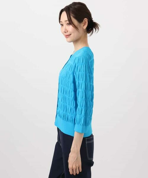 MK MICHEL KLEIN / エムケーミッシェルクラン カーディガン・ボレロ | シャーリングボーダーニットカーディガン/洗える | 詳細19