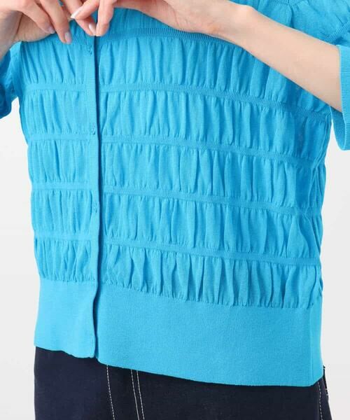 MK MICHEL KLEIN / エムケーミッシェルクラン カーディガン・ボレロ | シャーリングボーダーニットカーディガン/洗える | 詳細23