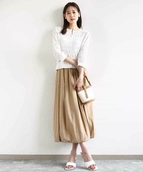 MK MICHEL KLEIN / エムケーミッシェルクラン カーディガン・ボレロ | シャーリングボーダーニットカーディガン/洗える | 詳細3