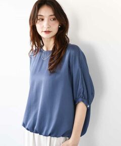 MK MICHEL KLEIN / エムケーミッシェルクラン シャツ・ブラウス | ドルマンスリーブサテン地ブラウス/洗える