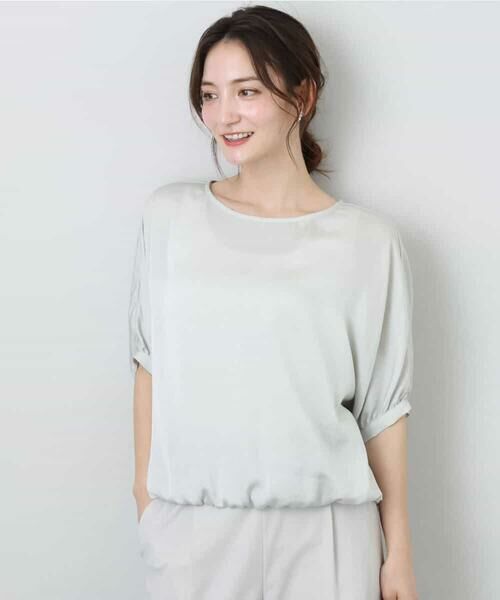 MK MICHEL KLEIN / エムケーミッシェルクラン シャツ・ブラウス | ドルマンスリーブサテン地ブラウス/洗える | 詳細10