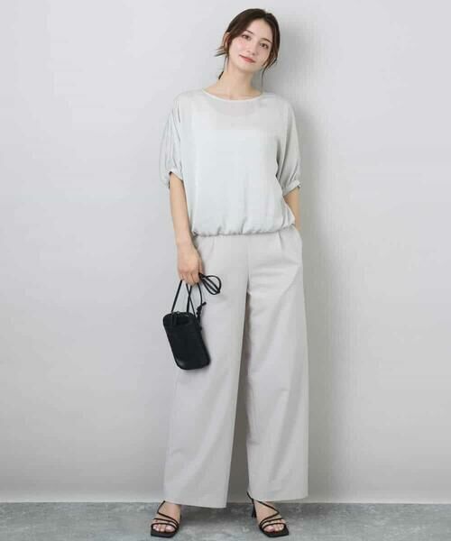 MK MICHEL KLEIN / エムケーミッシェルクラン シャツ・ブラウス | ドルマンスリーブサテン地ブラウス/洗える | 詳細11