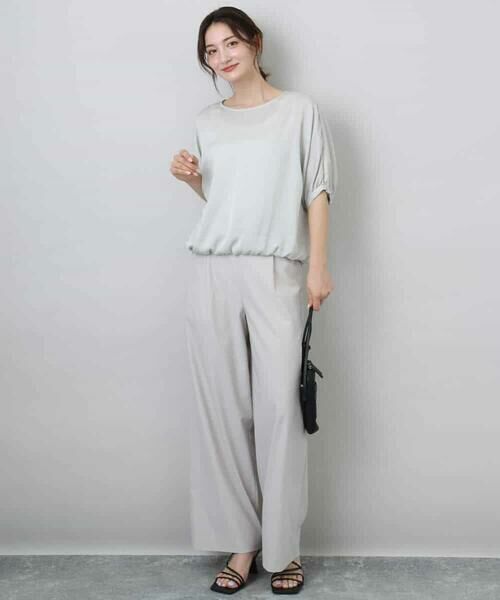 MK MICHEL KLEIN / エムケーミッシェルクラン シャツ・ブラウス | ドルマンスリーブサテン地ブラウス/洗える | 詳細13