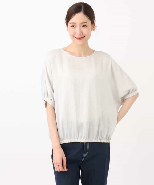 MK MICHEL KLEIN / エムケーミッシェルクラン シャツ・ブラウス | ドルマンスリーブサテン地ブラウス/洗える | 詳細14