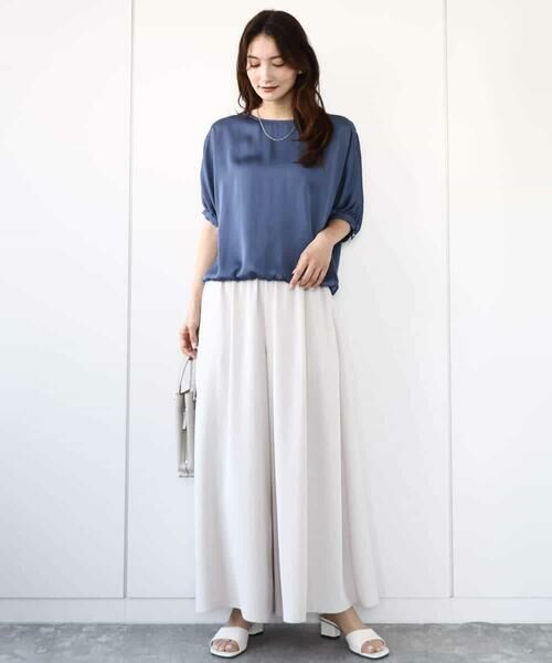 MK MICHEL KLEIN / エムケーミッシェルクラン シャツ・ブラウス | ドルマンスリーブサテン地ブラウス/洗える | 詳細4