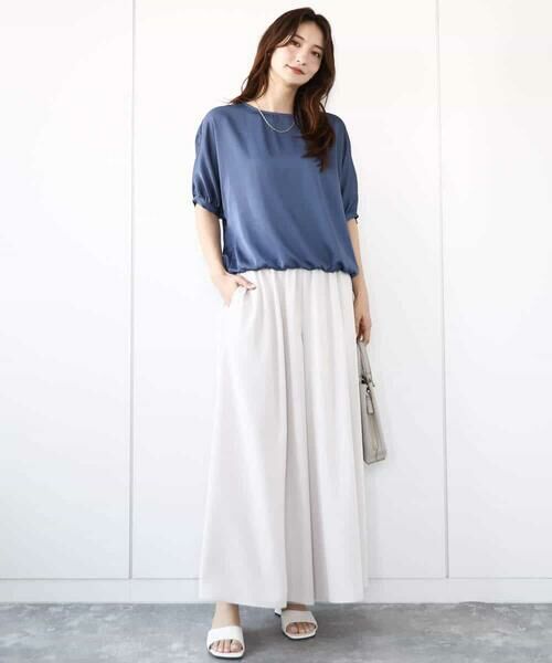 MK MICHEL KLEIN / エムケーミッシェルクラン シャツ・ブラウス | ドルマンスリーブサテン地ブラウス/洗える | 詳細5