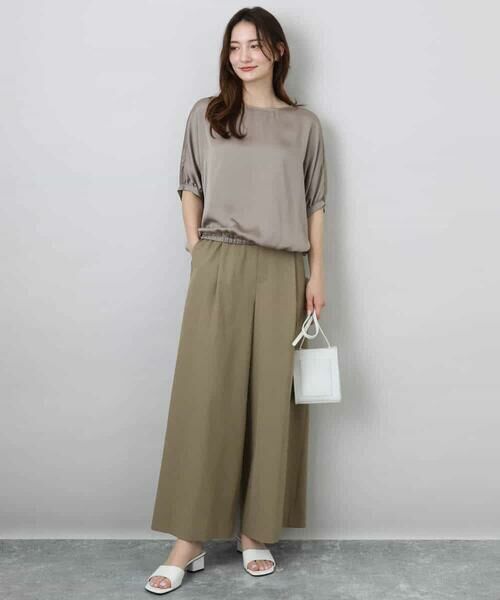 MK MICHEL KLEIN / エムケーミッシェルクラン シャツ・ブラウス | ドルマンスリーブサテン地ブラウス/洗える | 詳細8