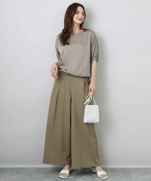 MK MICHEL KLEIN / エムケーミッシェルクラン シャツ・ブラウス | ドルマンスリーブサテン地ブラウス/洗える | 詳細9