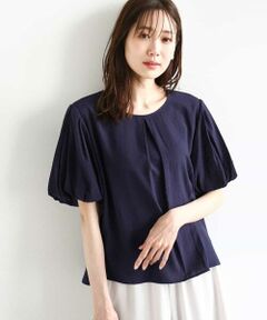 MK MICHEL KLEIN / エムケーミッシェルクラン シャツ・ブラウス | シアーストライプ柄ブラウス/接触冷感/洗える